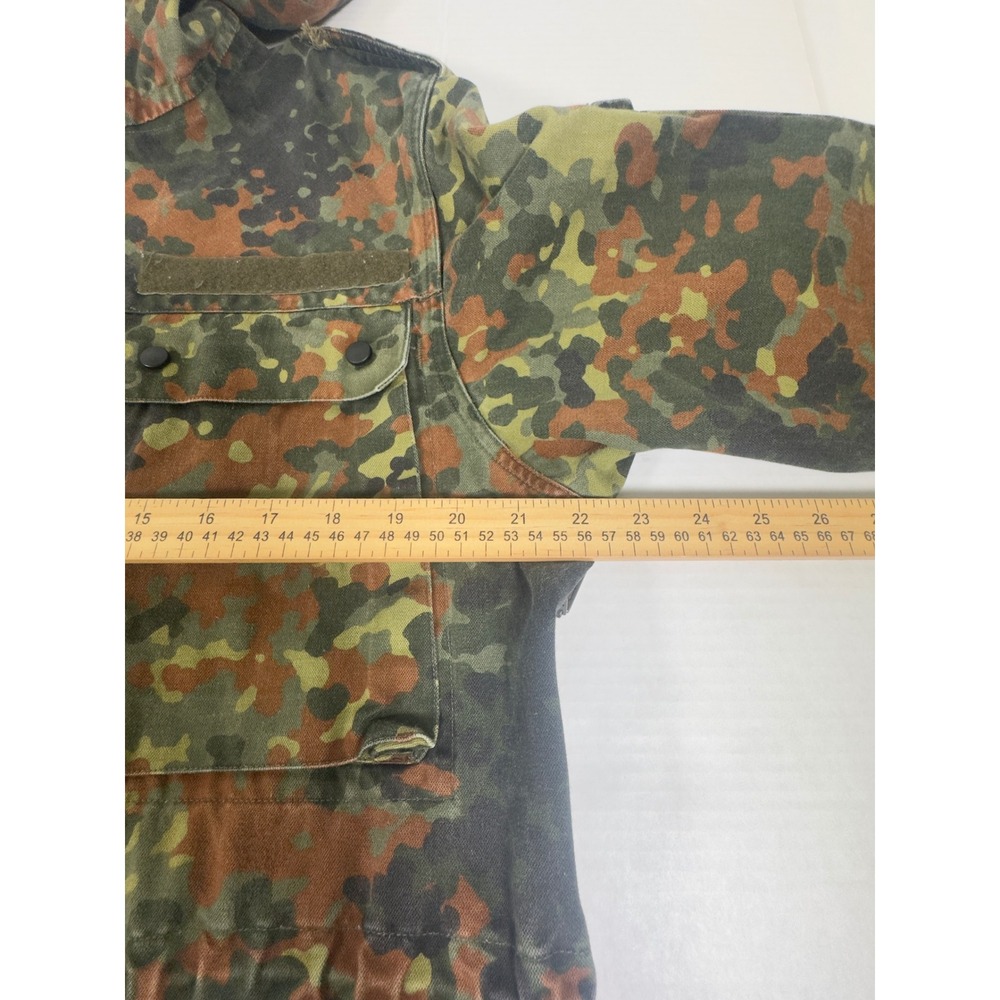 German Military Flecktarn Camo Field Parka Mens L Green Brown Hooded 90s Grunge - Picture 10 of 11